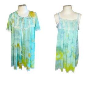 Vintage Tie Dye NightGown and Robe Women's Size Large